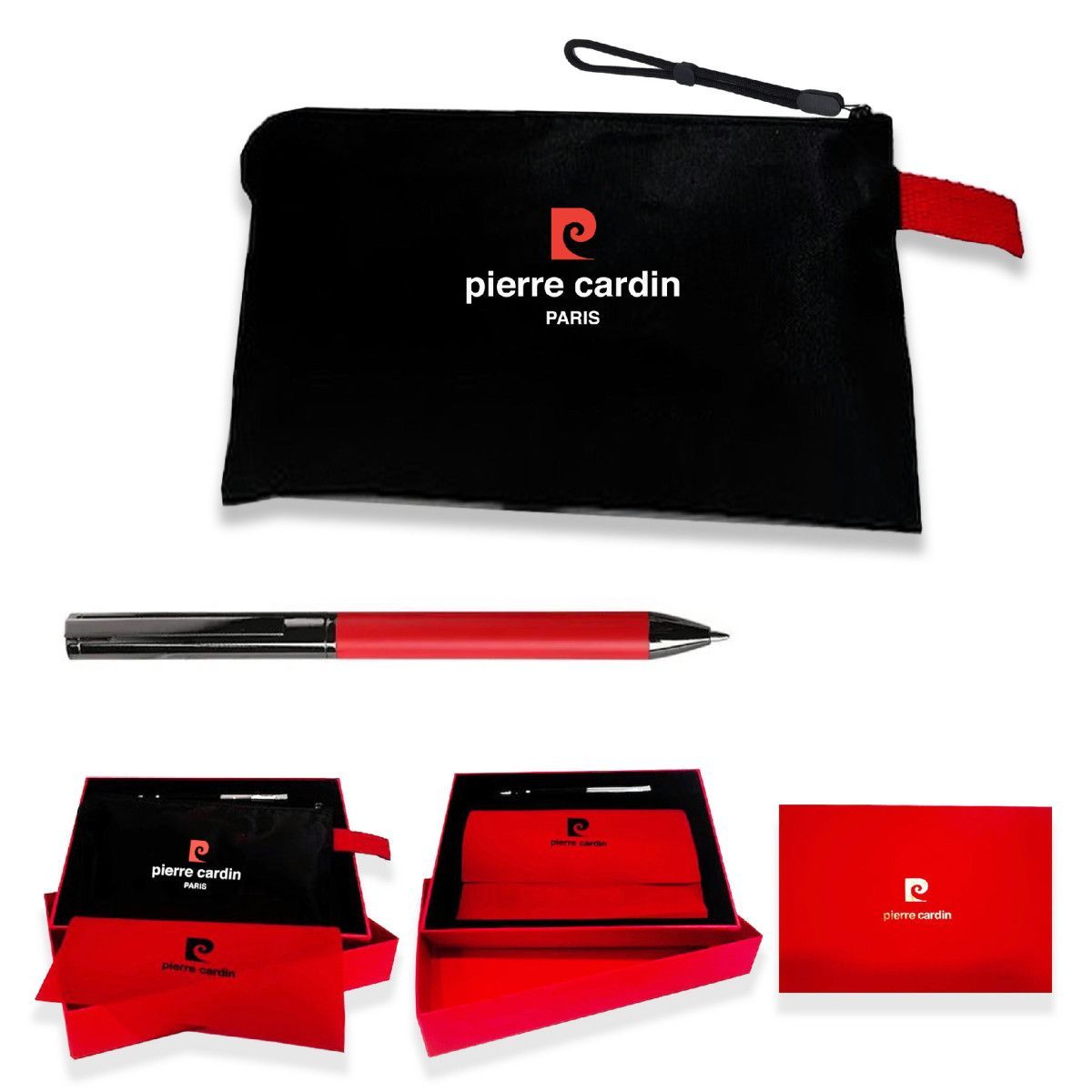 Bolígrafo Acero Pierre Cardin PCB03/3P Negro Carbono Bicolor Rojo