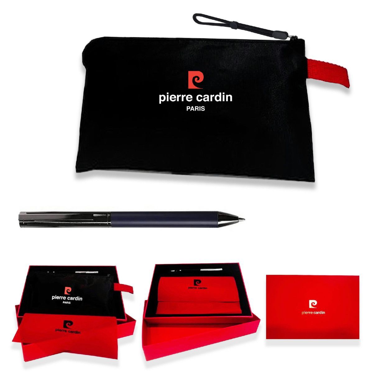 Bolígrafo Acero Pierre Cardin PCB03/4P Negro Carbono Bicolor Azul Oscuro