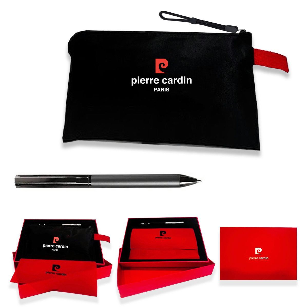 Bolígrafo Acero Pierre Cardin PCB03/5P Negro Carbono Bicolor Gris