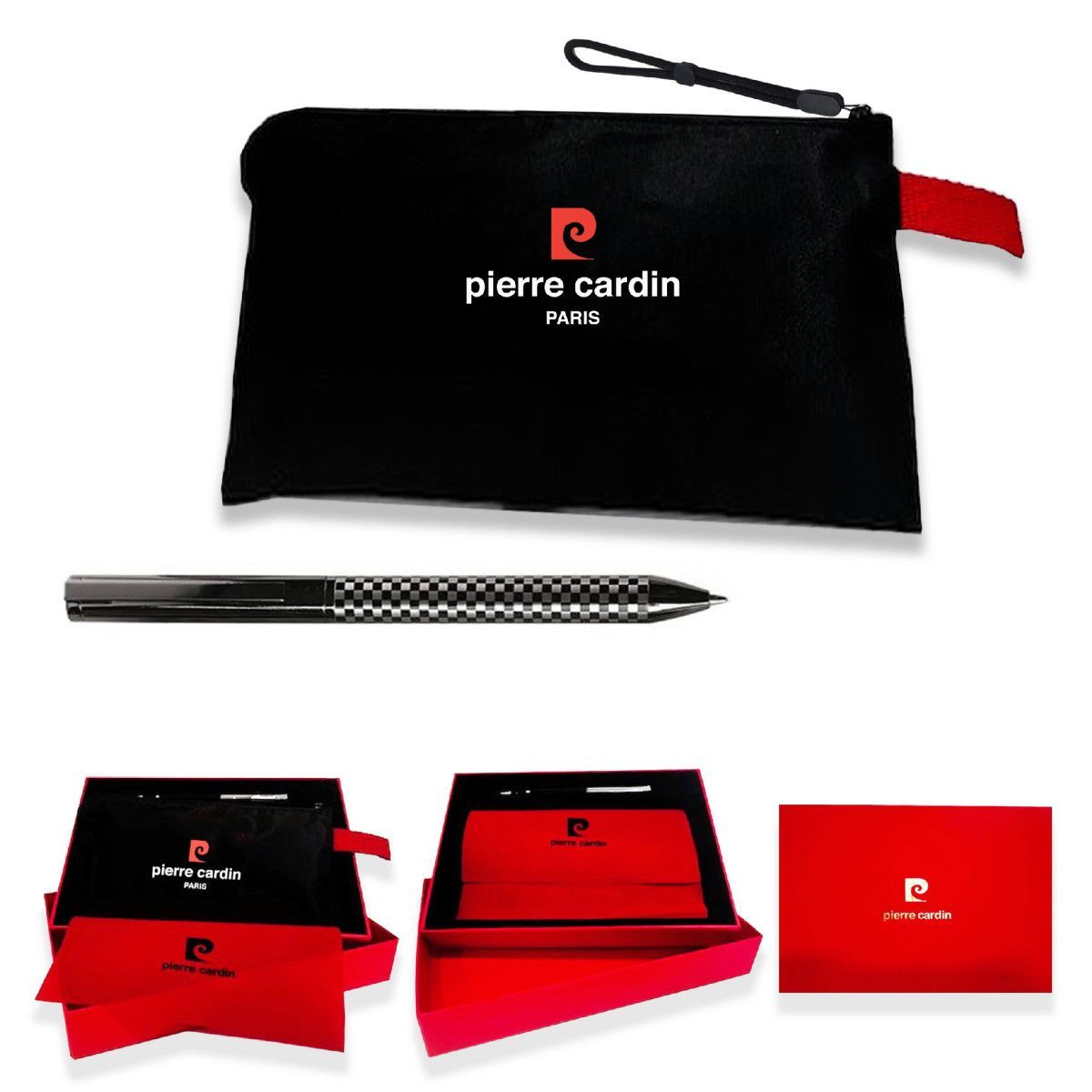 Bolígrafo Acero Pierre Cardin PCB03/6P Negro Carbono Bicolor Cuadros