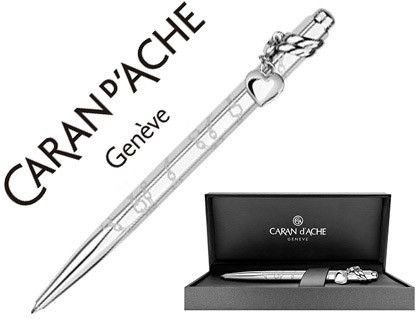 Boligrafo caran d'ache ecridor mademoiselle placado paladio corazon con estuche punta media