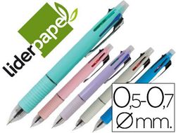 Boligrafo Liderpapel 5 en 1 Azul Negro Rojo Verde 0,7M y Portaminas 0,5Mm