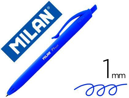 Boligrafo milan p1 retractil 1 mm touch azul