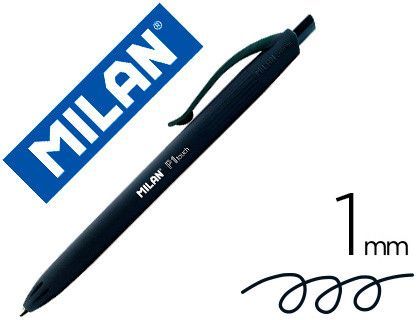 Boligrafo milan p1 retractil 1 mm touch negro