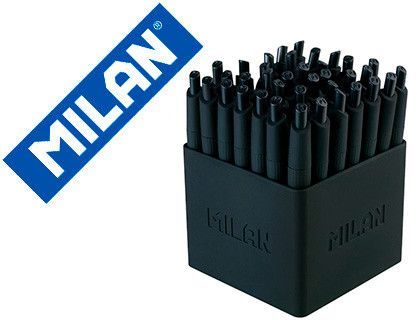 Boligrafo milan p1 retractil 1 mm touch negro expositor de 40 unidades