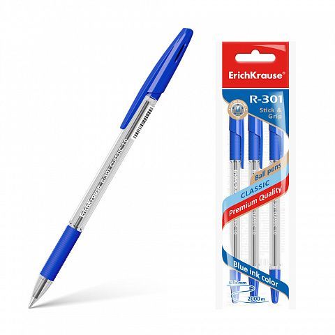 Bolígrafo R-301 Blíster 3 Azul 1.00mm