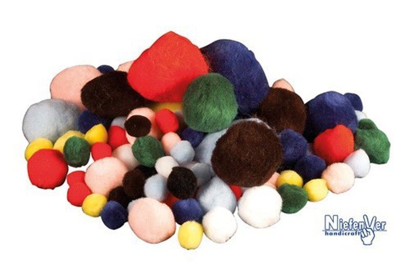 Bolsa 100 pompones de colores