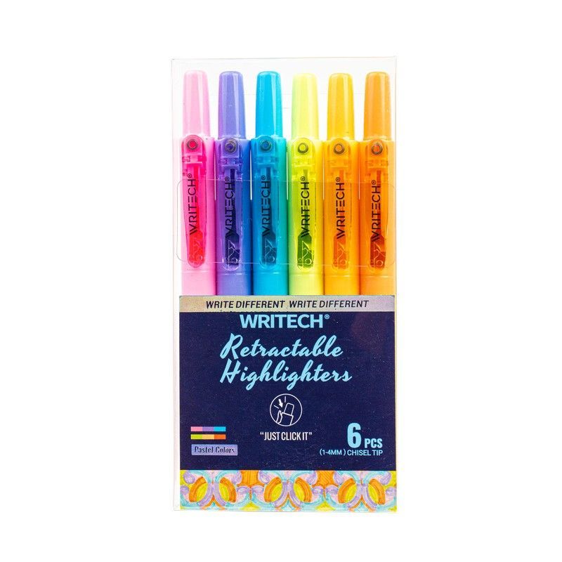 Bolsa 6 Rotulador Fluorescente Rectráctil Pasteles
