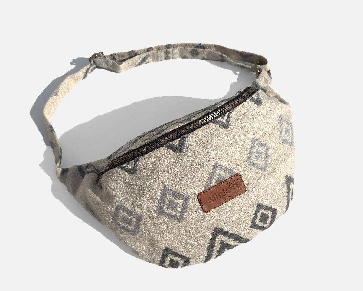 Bolsa bandolera pequeña MINIOTS étnico gris