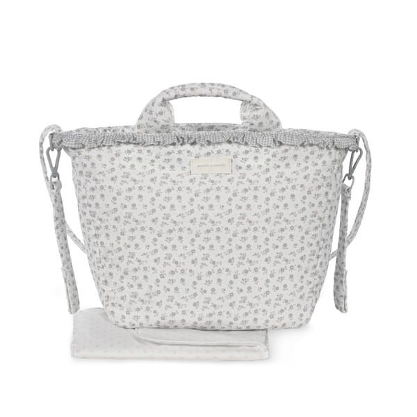 Bolsa canastilla Pasito a Pasito Little Bloom flor gris