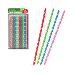 Bolsa Con 25unid. Pajita Topos Colores Surtidos Cartón Best Products Green