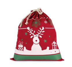 Bolsa con cordón y motivos navideños