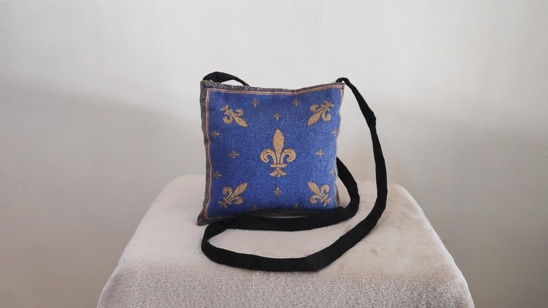 Bolsa de Hombro Unisex con Flor de Lis