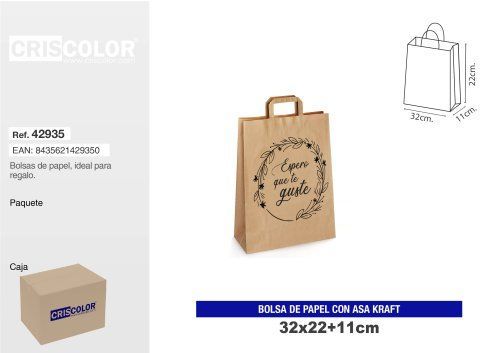 Bolsa Kraft Frase 'Espero'32+11x22 42935