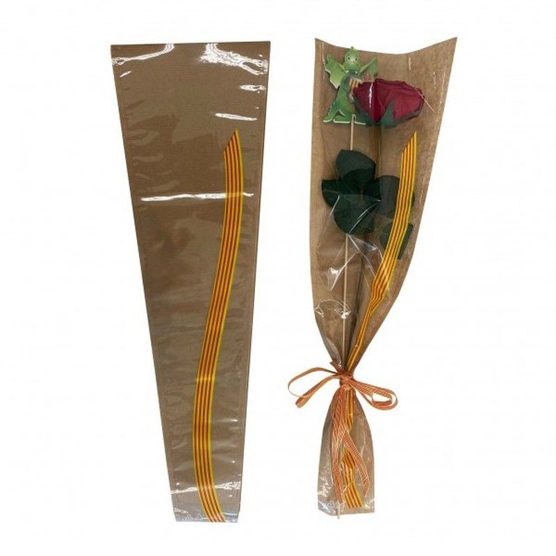 BOLSA KRAFT MARRÓN + PVC 5 X 14 X H55 CM. (50U.)