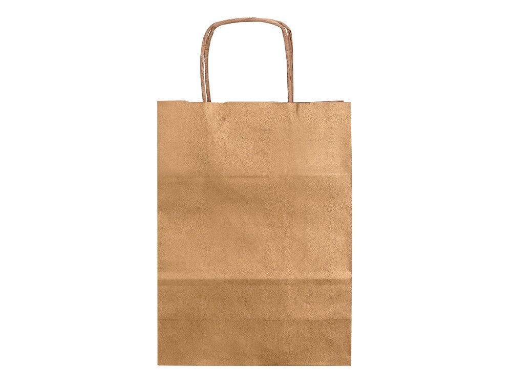 Bolsa kraft q-connect natural asa retorcida 240x100x310 mm