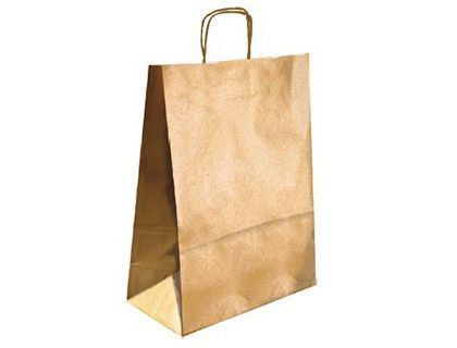 Bolsa kraft q-connect oro asa retorcida 270x120x360 mm