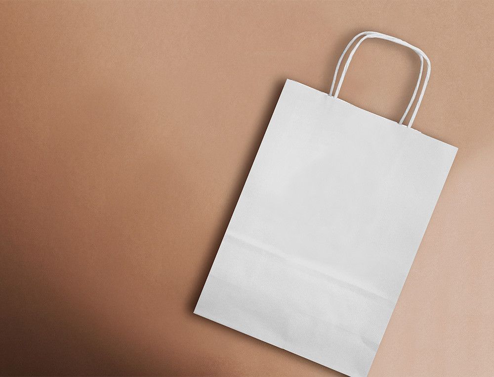 Bolsa papel q-connect celulosa blanco m con asa retorcida 270x370x12 mm