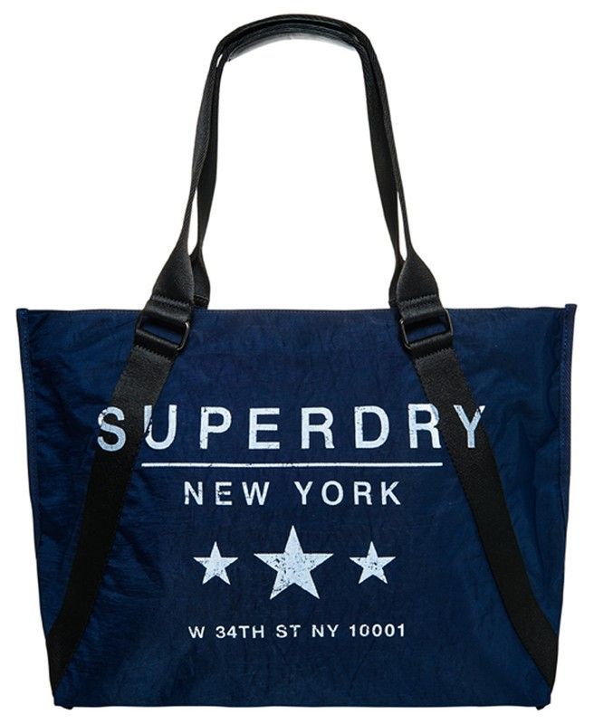 Bolsa shopper grande letras logotipo Superdry Navy