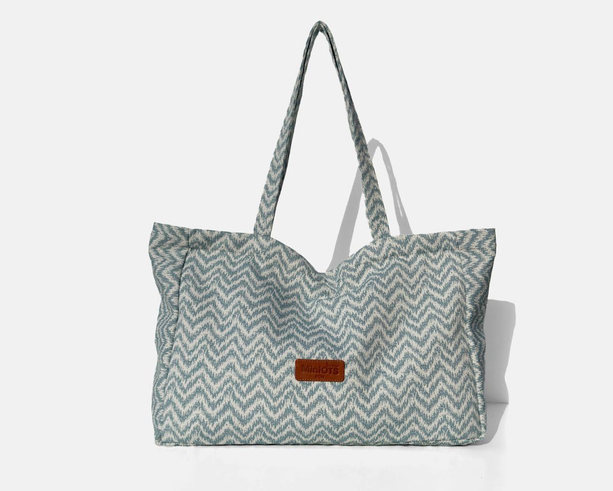 Bolsa tipo shopper grande MINIOTS étnico azul