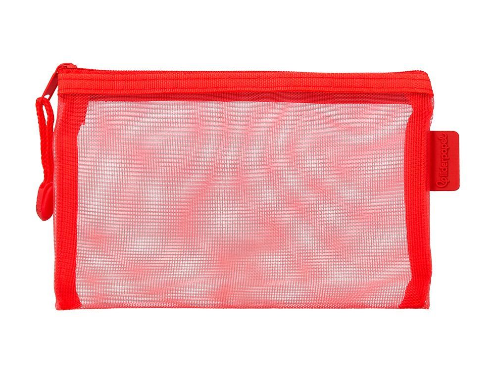 Bolsa zipper bag liderpapel poliester transpirable multiusos din a6 rojo