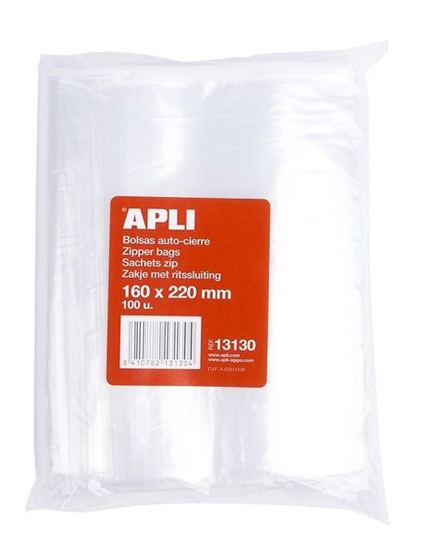 Bolsas auto cierre 160 x 220 mm 100 u.