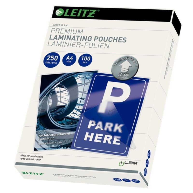 Bolsas plastificación Leitz DIN A4 (caja 100) 250 micras