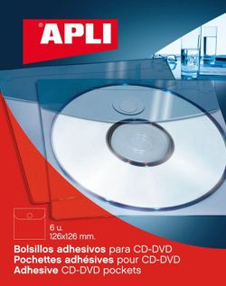 Bolsillos adhesivos CD con solapa