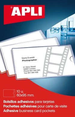 Bolsillos adhesivos tarjetas 95 x 60 mm
