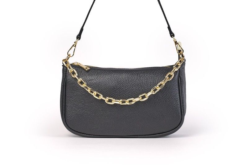 Bolso anele de piel para mujer negro