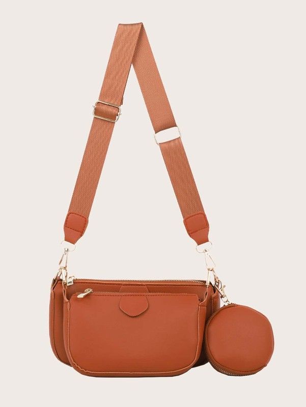 Bolso Bandolera 3 Piezas Camel