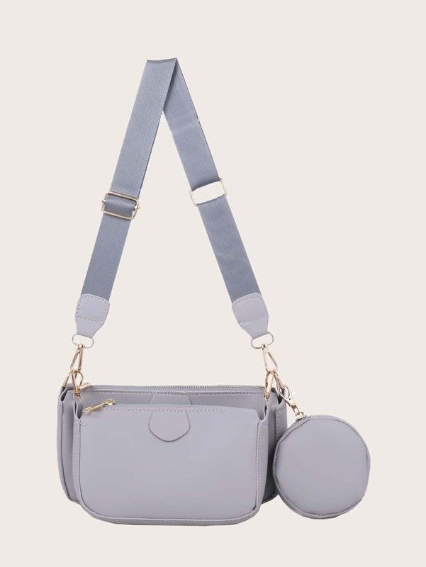 Bolso Bandolera 3 Piezas Gris