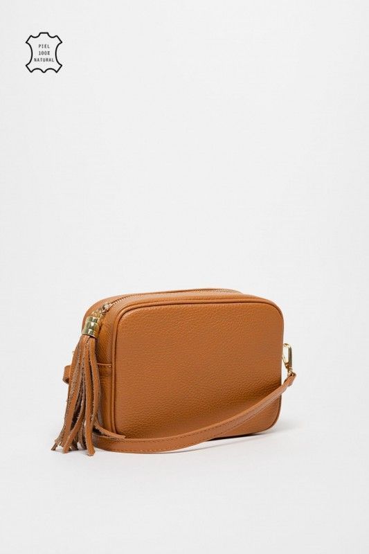 Bolso Bandolera Aries De Piel Camel
