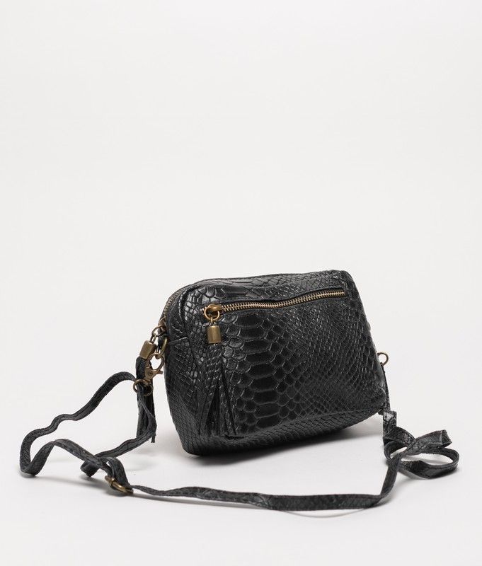 Bolso Bandolera De Piel July Negro