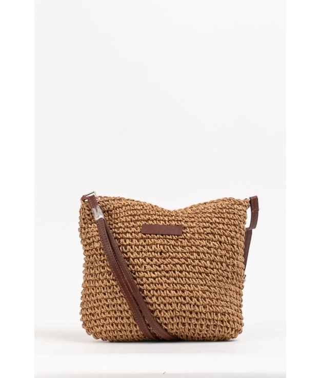 Bolso Bandolera Efecto Rafia Natural