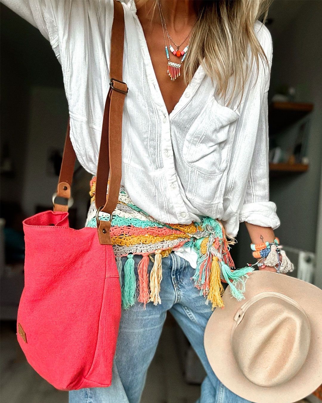 Bolso bandolera lino CUIROTS Louise