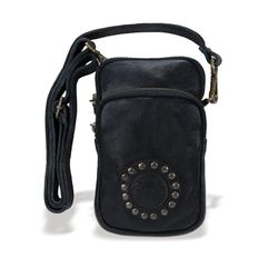 Bolso bandolera PLATA DE PALO modelo BOTER para hombre ACS020N de cuero negro muy cómodo de llevar
