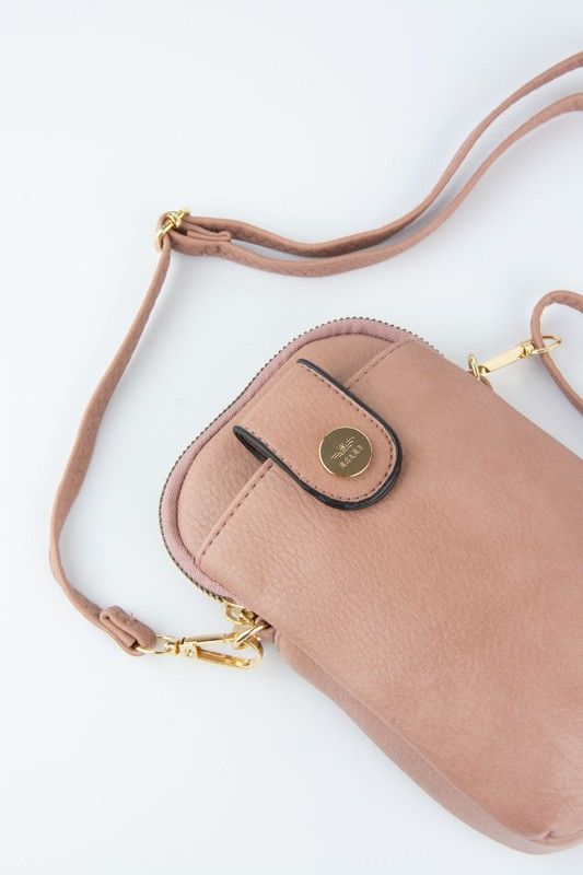 Bolso bandolera tamaño mini para móvil de color rosa