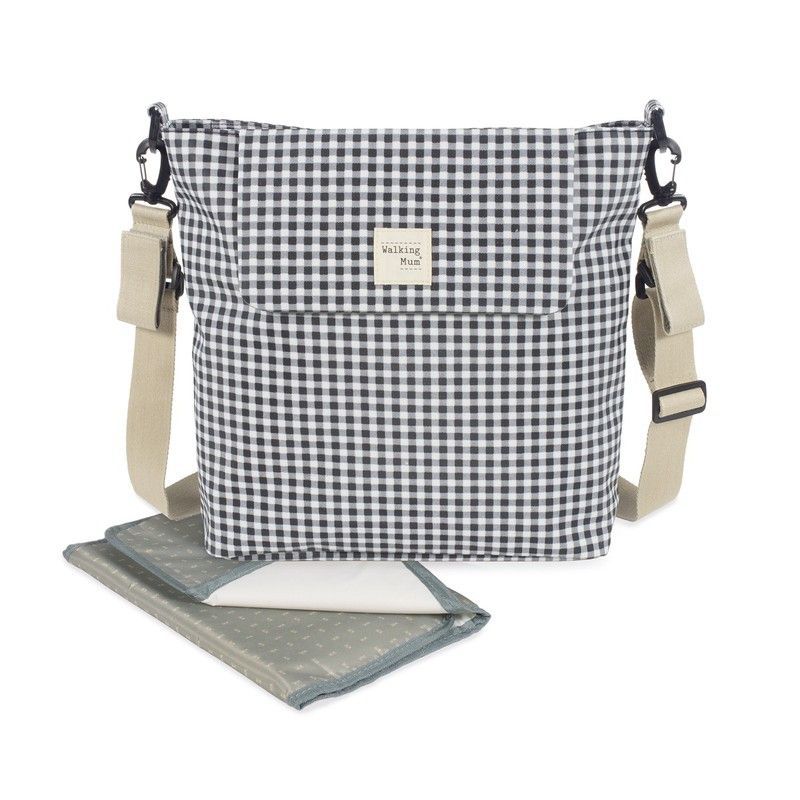 Bolso cambiador Walking Mum I love Vichy color negro