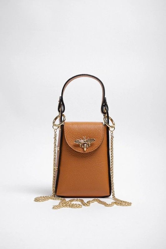 Bolso De Bandolera Y Mano Abeja Camel