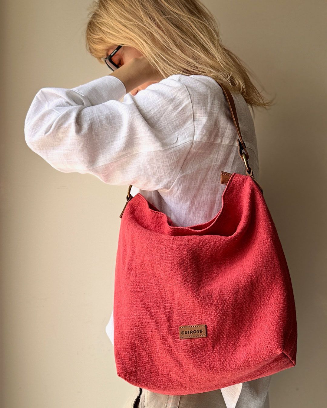 Bolso de hombro lino CUIROTS Louise