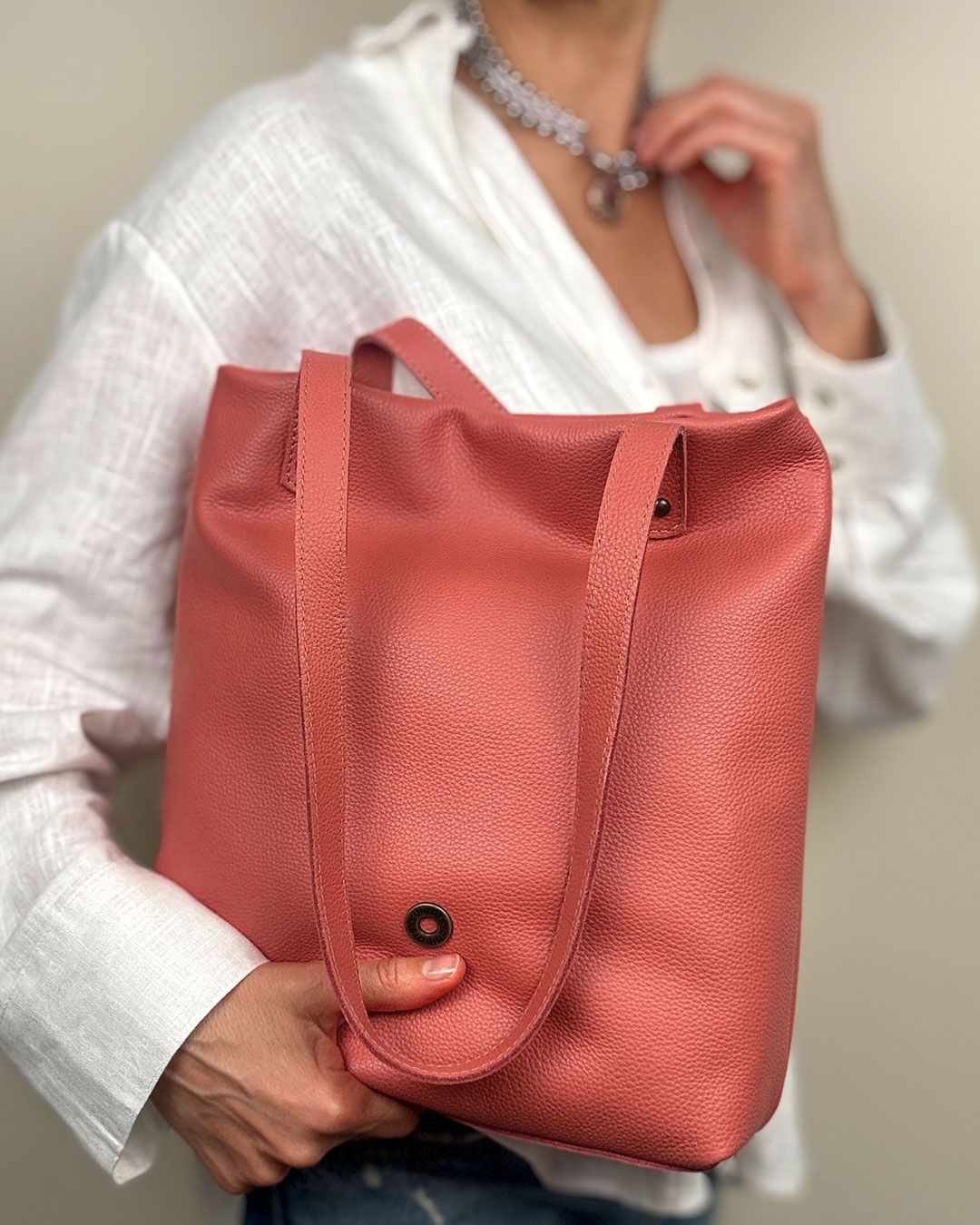 Bolso de hombro shopper CUIROTS seta de piel