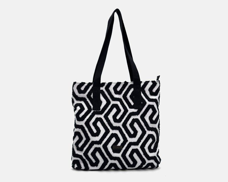 Bolso de hombro Shopper CUIROTS Summer geométrico negro