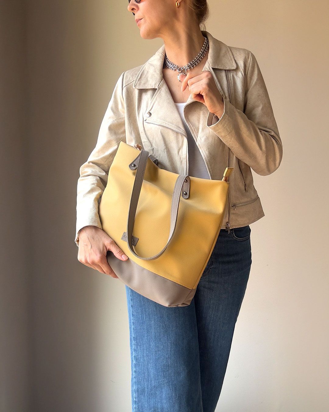 Bolso de hombro tipo shopper CUIROTS Desert