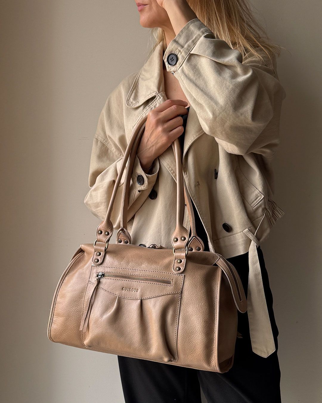 Bolso de hombro tipo shopper de piel CUIROTS Carla