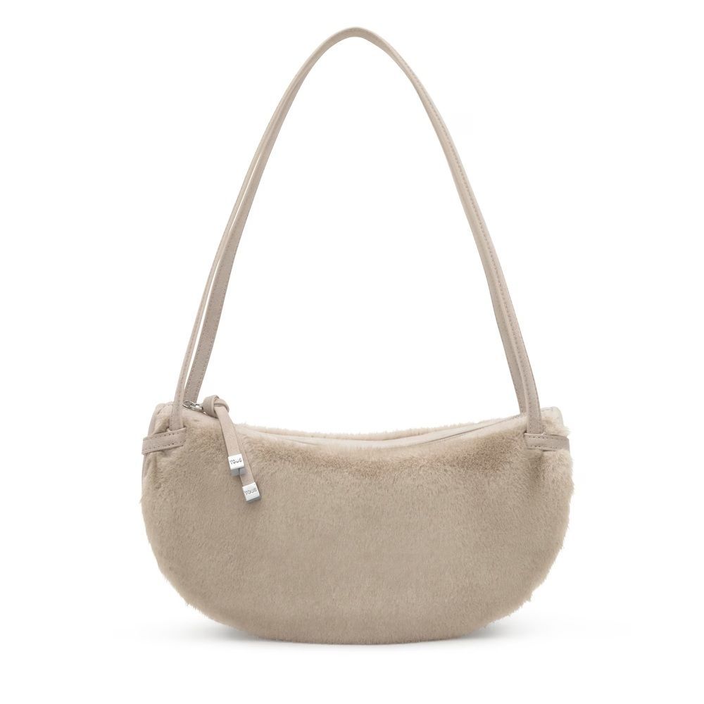 Bolso de hombro Tous Halfmoon color Topo