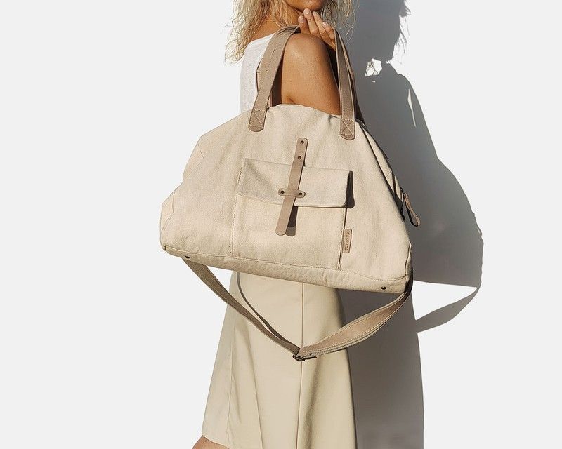 Bolso de mano y bandolera CUIROTS Mist de lona y piel