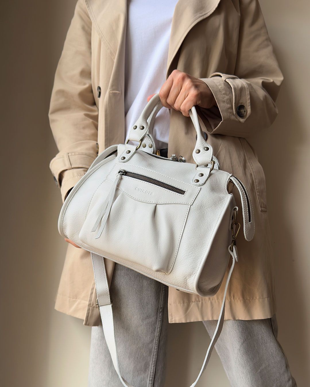 Bolso de mano y bandolera de piel CUIROTS Carla