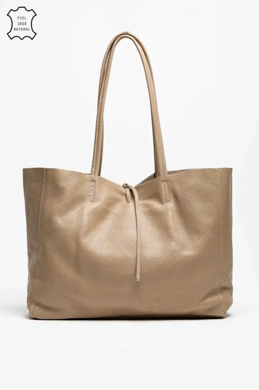 Bolso Lary De Piel Taupe