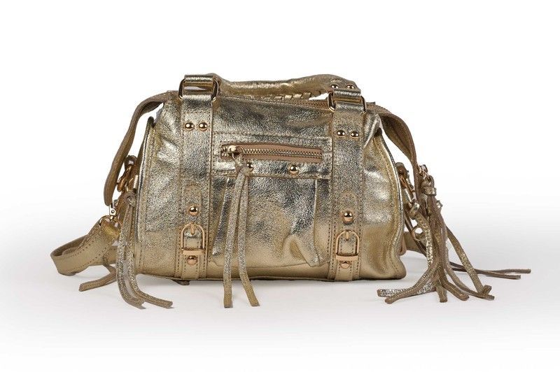 Bolso pequeño de piel oro metalizado